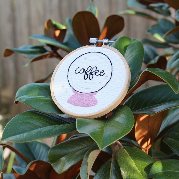 Crystal Ball and Coffee Embroidery Art - Picture 3 of 5